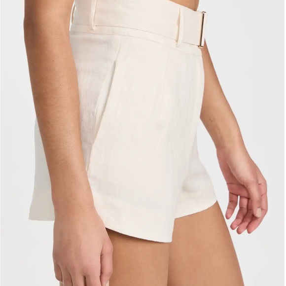 HEVRON 100% Linen Senna Shorts Ivory 4 - Picture 5 of 8